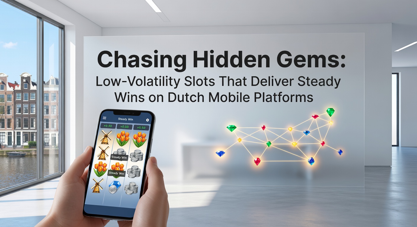 Overzicht van populaire laagvolatiliteit slots op een Nederlands mobiel casino dashboard, met RTP-waarden en winstats zichtbaar