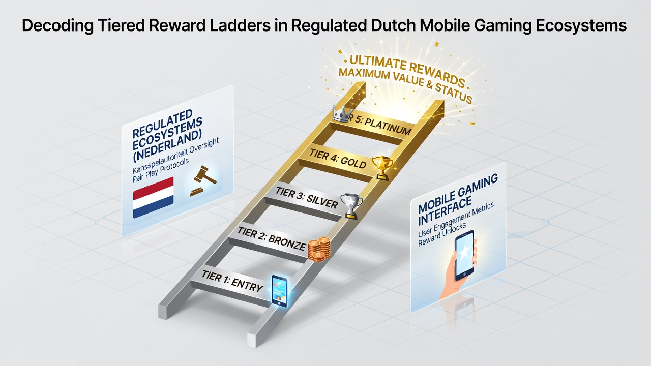 Illustratie van mobiele gaming interfaces met beloningsstructuren in Nederlandse context