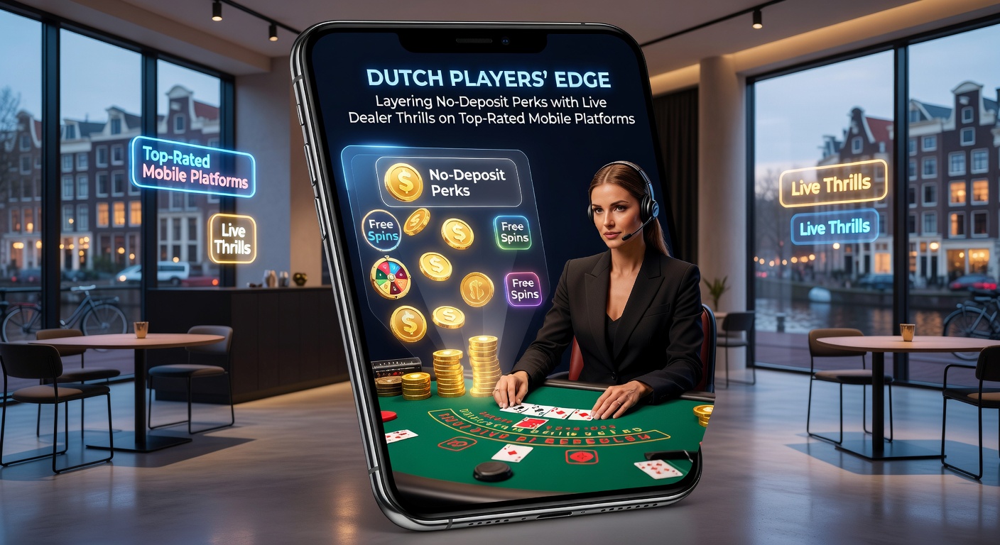 Nederlandse speler geniet van live dealer roulette op mobiel met no-deposit bonus zichtbaar op scherm