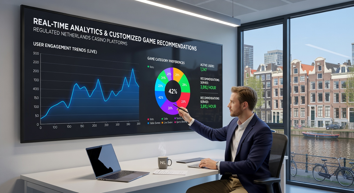 Real-time analytics dashboard showing player behavior patterns on a regulated Dutch casino platform