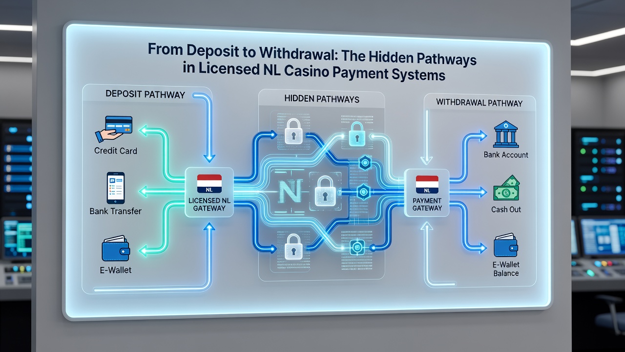 Diagram van opnameprocessen met tijdlijnen en verificatiestappen in NL casino's