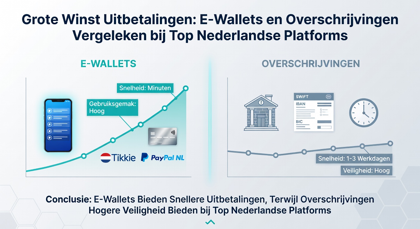 Schermafbeelding van een succesvolle grote winst uitbetaling via bankoverschrijving op een Nederlands casino platform