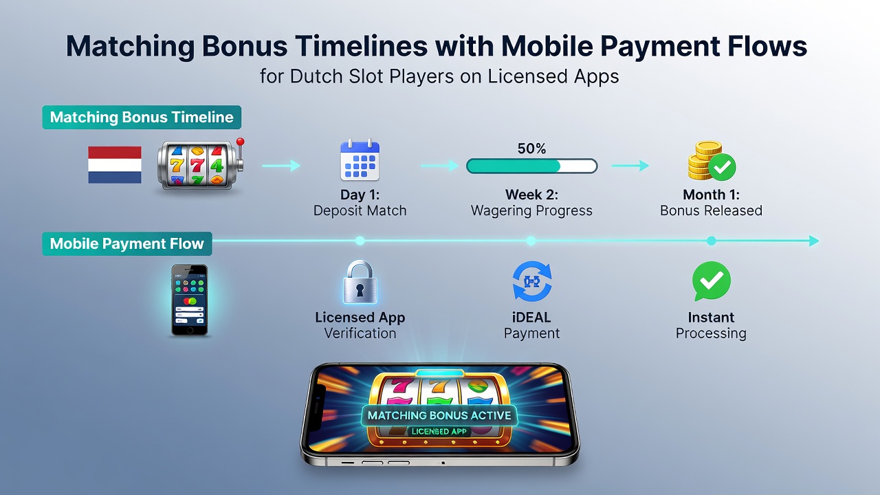 Mobiele betalingsinterface met bonus matching tijdlijn voor Nederlandse slot apps